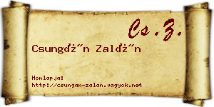 Csungán Zalán névjegykártya